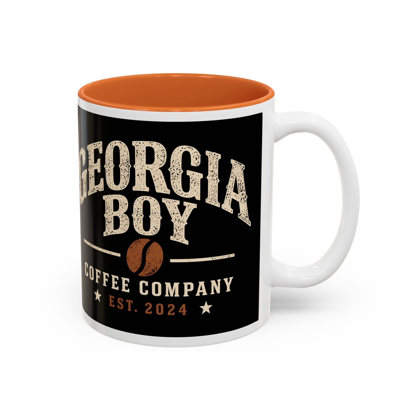 Georgia Boy Coffee Co. Two-Tone Accent Mug — Vintage Coffee Lover Gift (11oz)+ Shipping cost