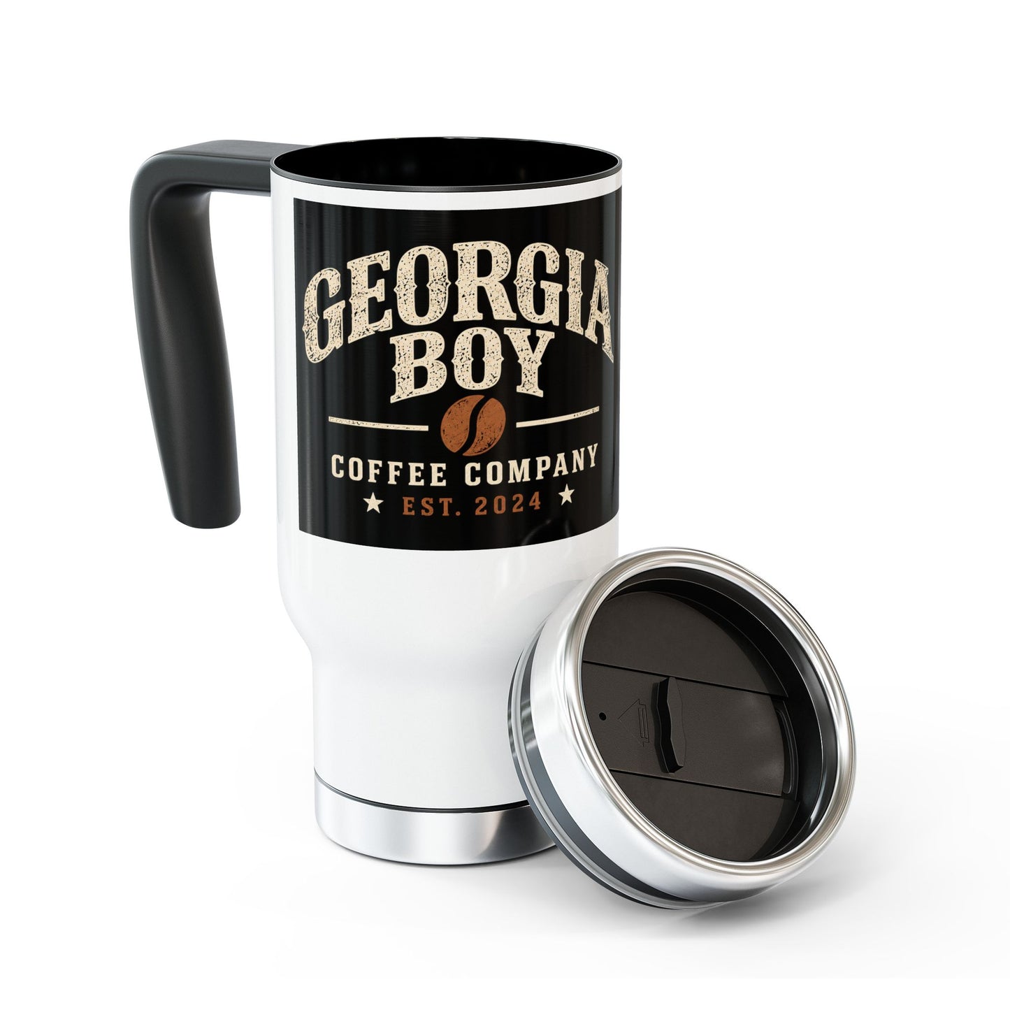 GBC 14oz Stainless Travel Mug with Handle +Shipping cost
