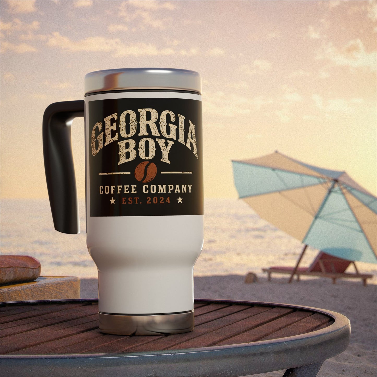 GBC 14oz Stainless Travel Mug with Handle +Shipping cost