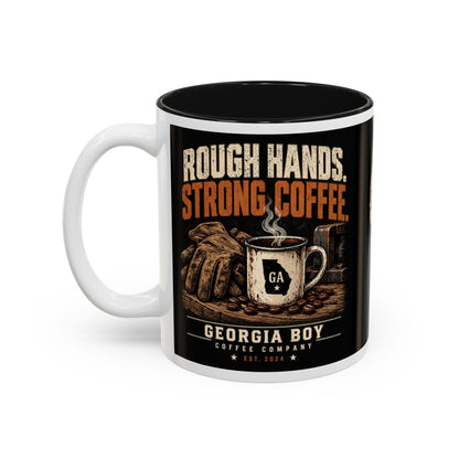 Georgia Boy Coffee Co. Two-Tone Accent Mug — Vintage Coffee Lover Gift (11oz)+ Shipping cost